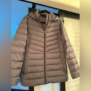 Women's Hooded Quilted Puffer Coat - Gray